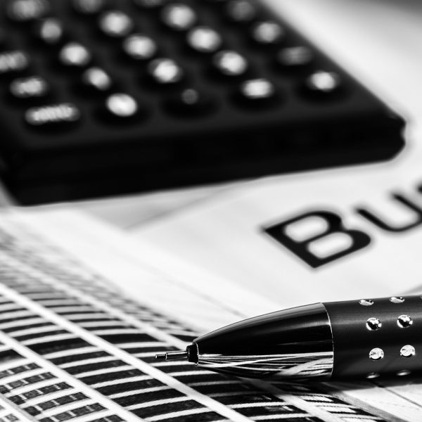 calculator, office, pen